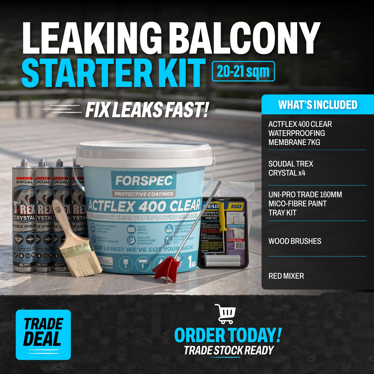 Leaking Balcony Starter Kit 20-21sqm - EOFY Trade Deal