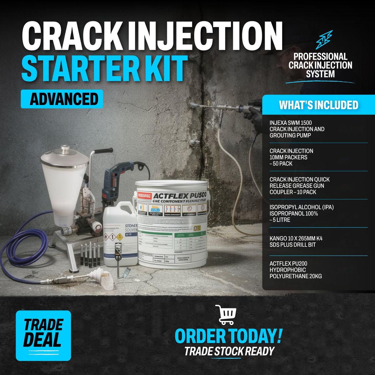 Crack Injection Starter Kit Advanced - Professional Crack Injection System
