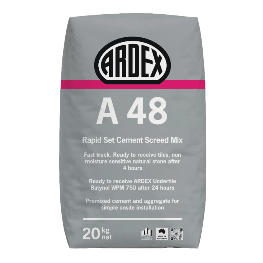 Ardex A 48 rapid set cement screed mix 20kg for fast-track floor screeding and tile underlayment applications