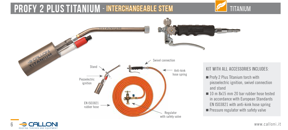 Calloni Profy Plus Titanium Torch 50mm head