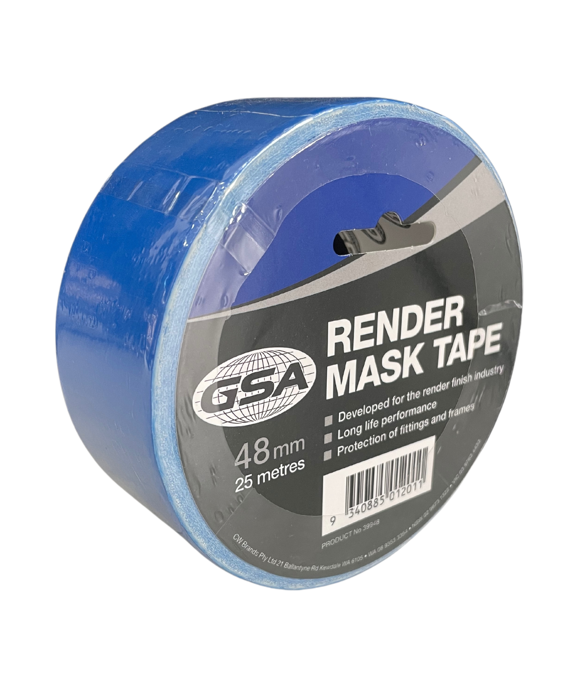 GSA Render Mask Tape 48mm x 25m blue for masking and protecting surfaces during rendering and painting
