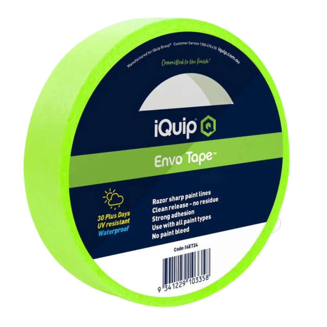 iQuip Green Envo Tape UV-resistant waterproof masking tape for clean paint lines