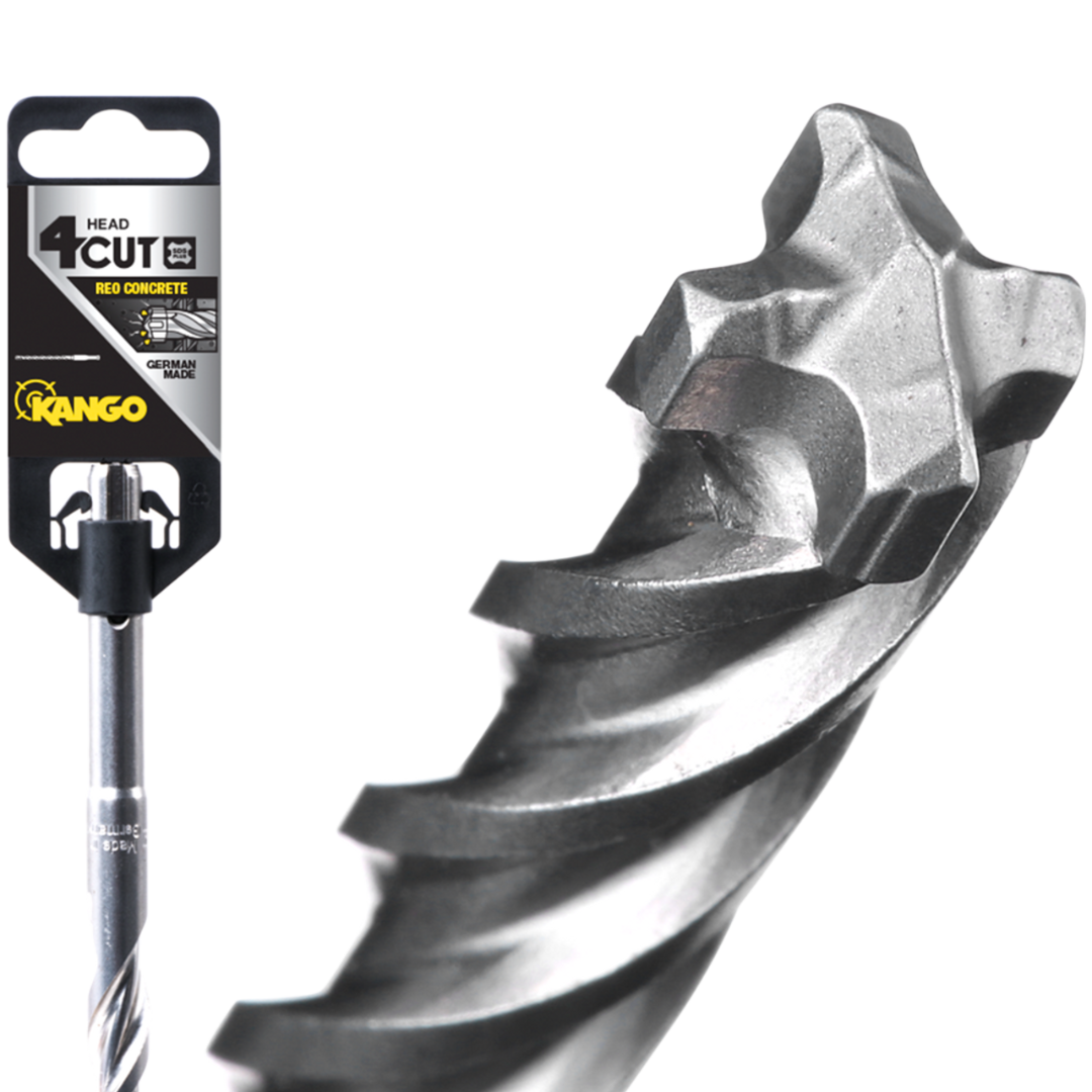 Kango 14mm x 260mm K4 SDS Plus drill bit with four-cut carbide head for fast, accurate drilling in reinforced concrete, masonry, brick, and stone.