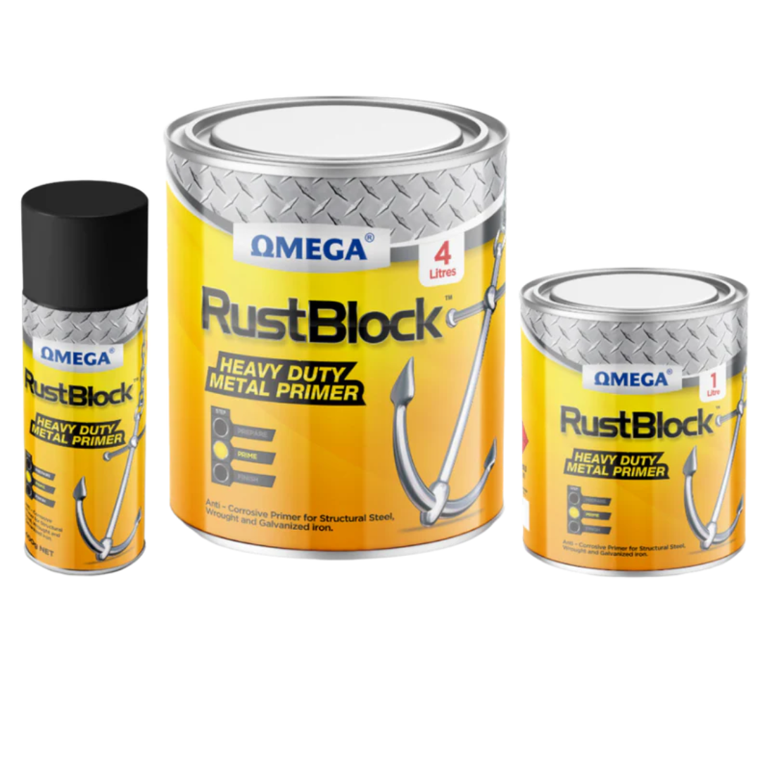 Omega RustBlock heavy duty anti-corrosive metal primer for structural steel and galvanised iron