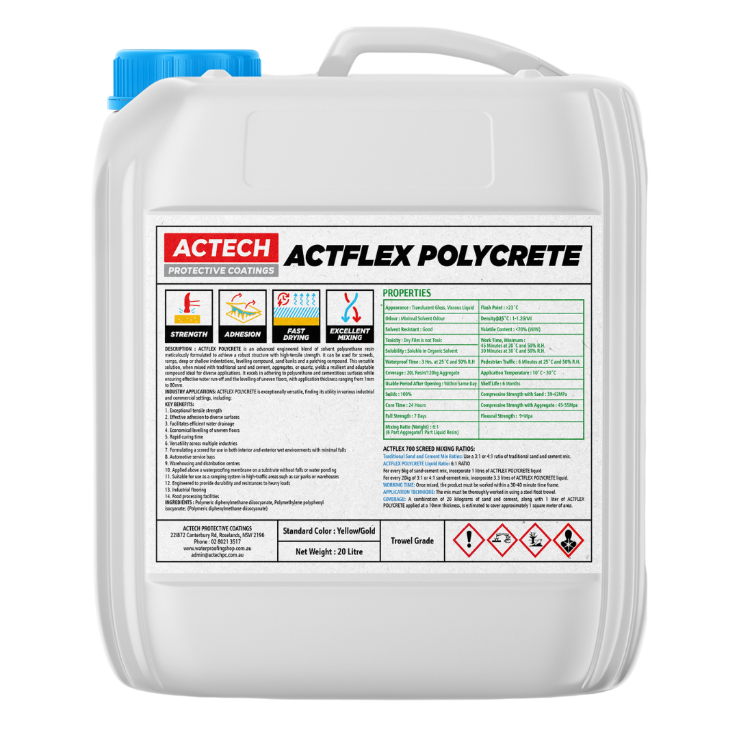 ACTFLEX PolyCrete 20L | High Strength Engineered additive for Screeds 