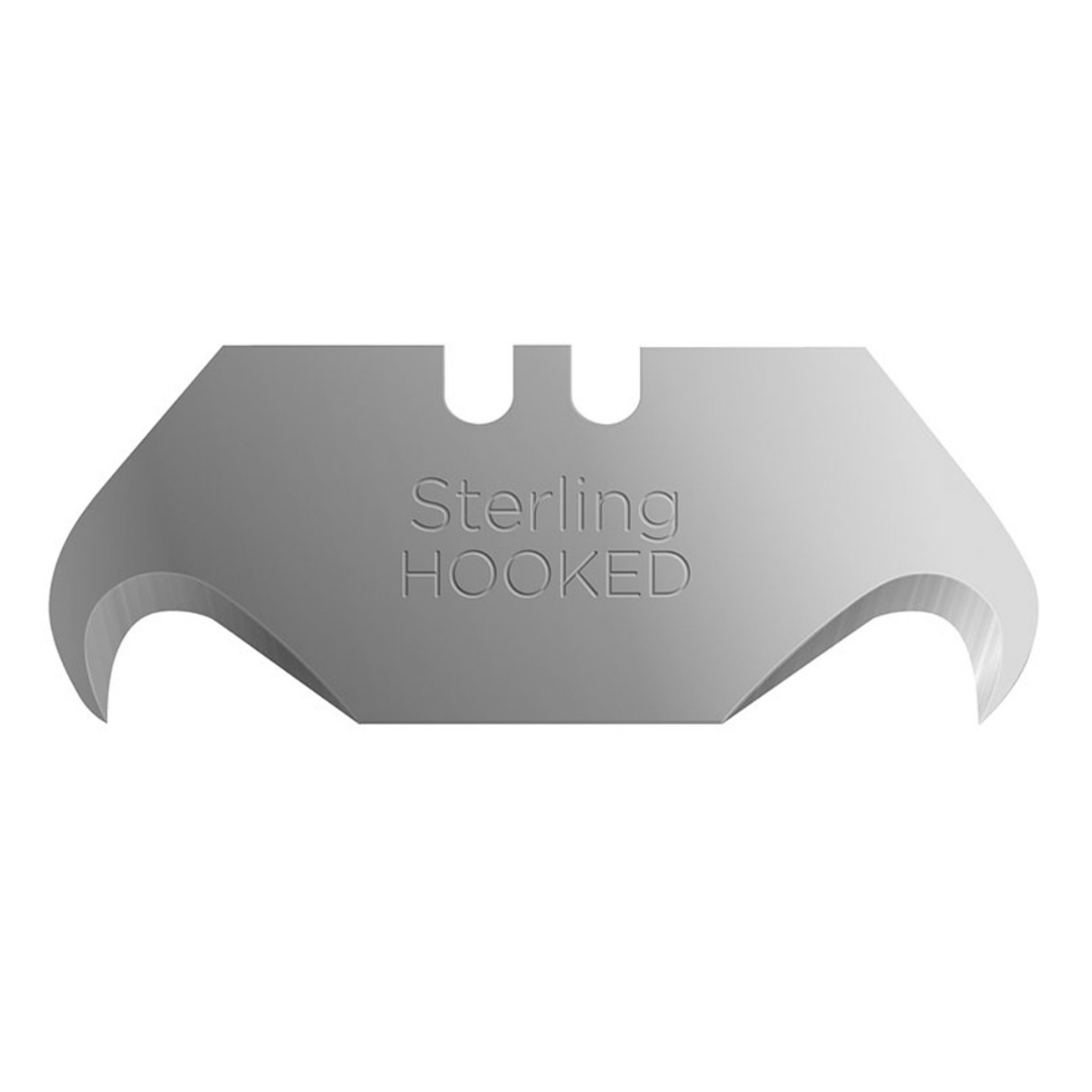 Sterling Hooked Sheet Cutter replacement blade for cutting PVC membranes, roofing membranes, vinyl flooring, sheet materials and other flexible construction products with clean, controlled cuts.