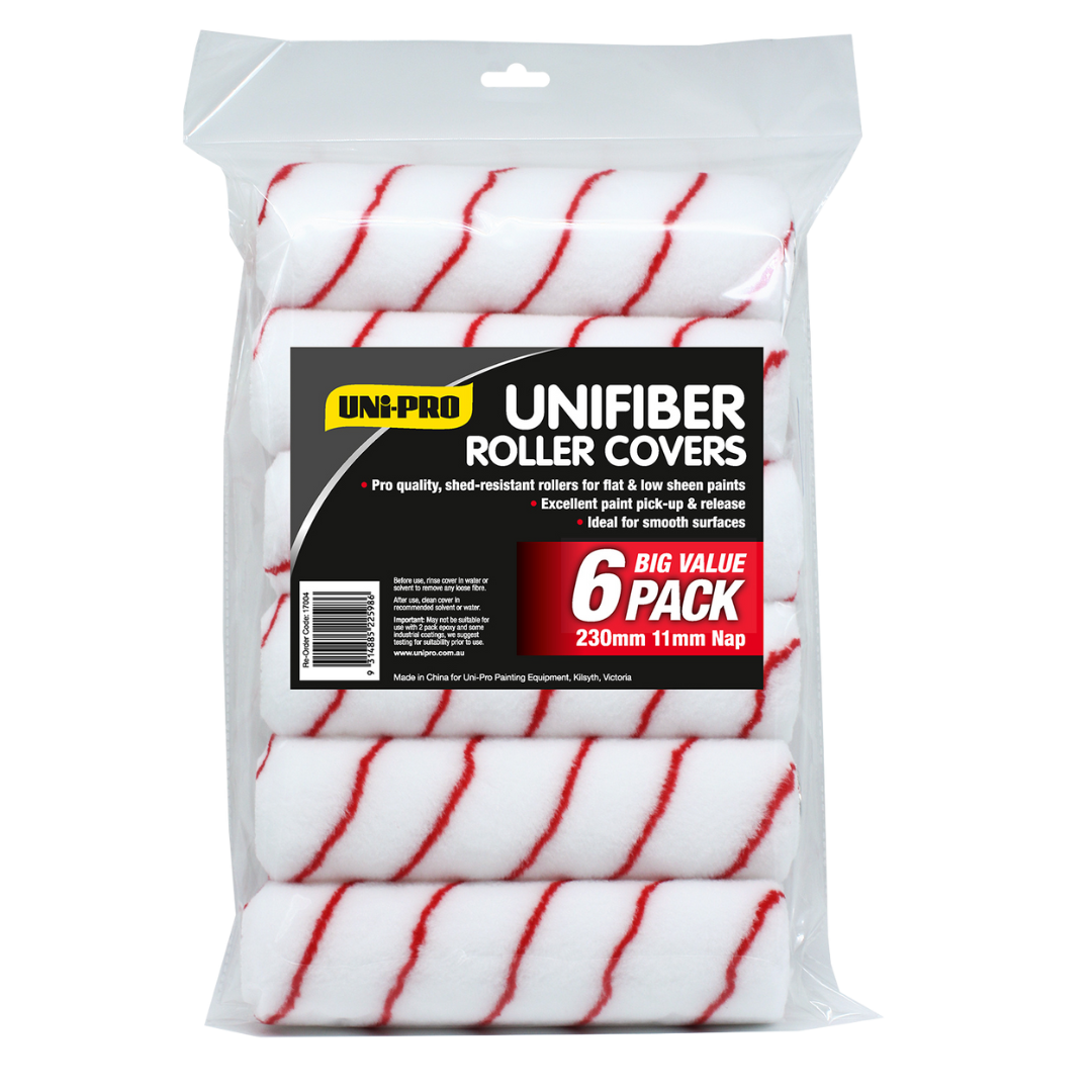Uni-Pro Unifibre Roller Covers 6 Pack 230mm 11mm Nap