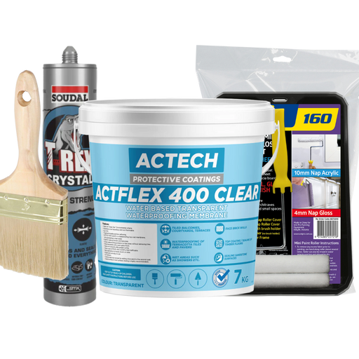 ACTFLEX 400 CLEAR waterproofing/ repair kit for leaking showers and balconies