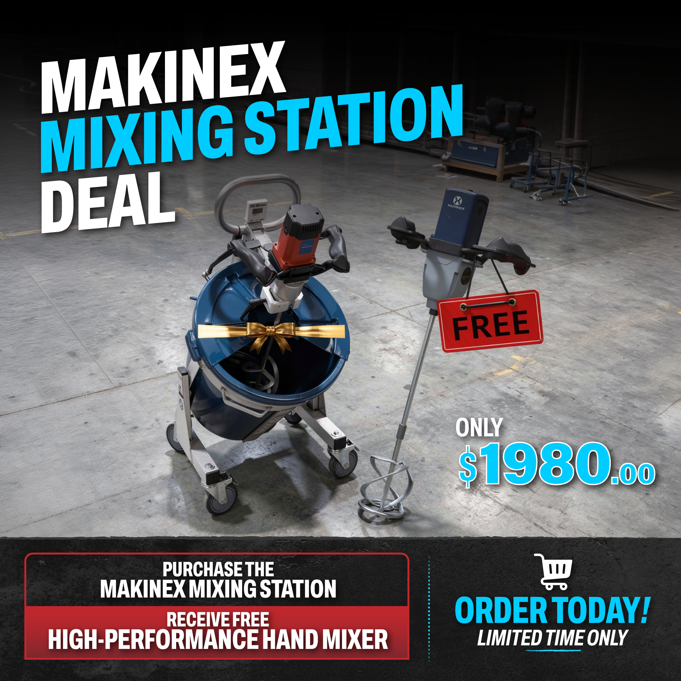 Makinex Mixing Station Deal - Buy the Mixing Station, receive a free high-performance hand mixer - Only $1,980
