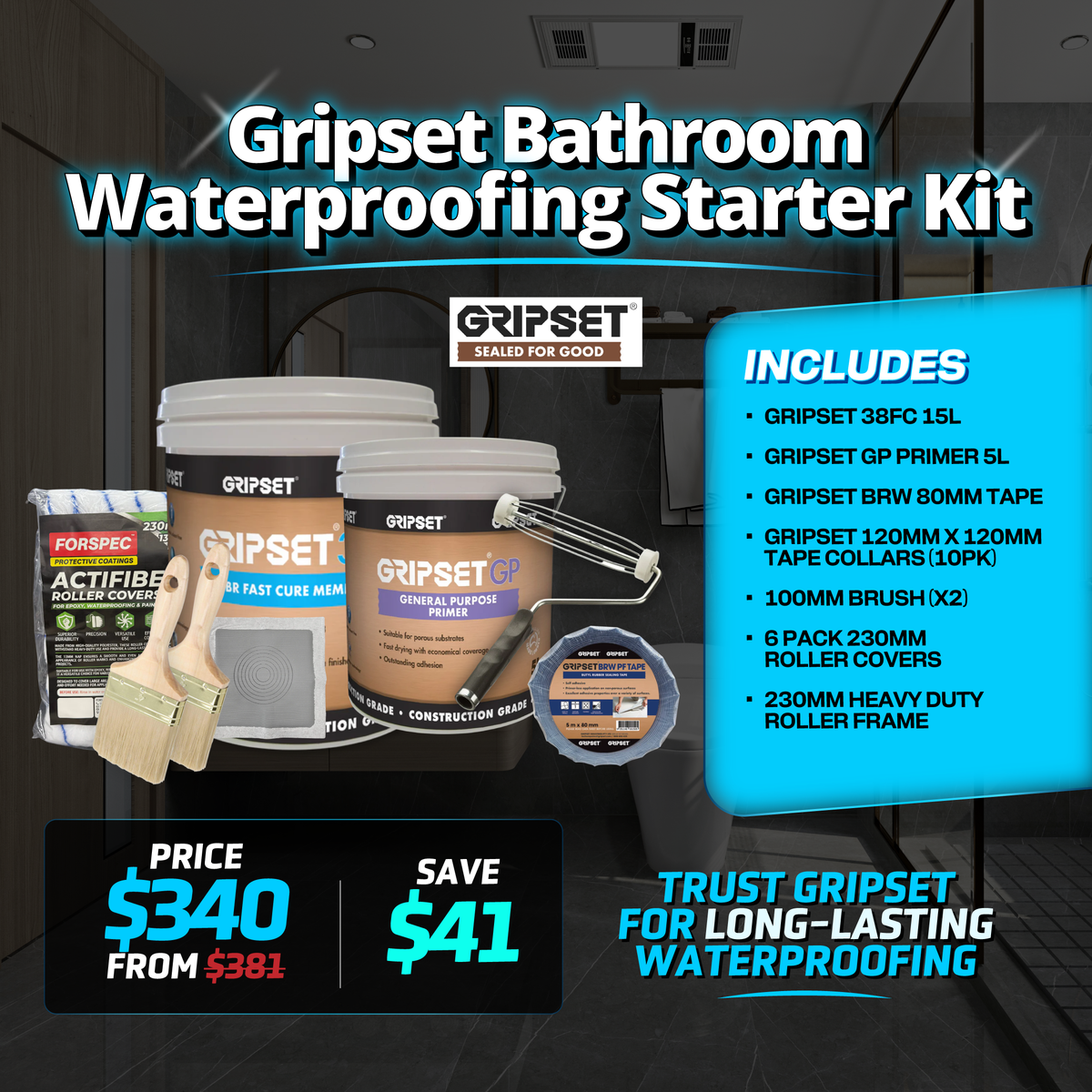 Cplug Starter Kit – Gripset Bathroom Waterproofing