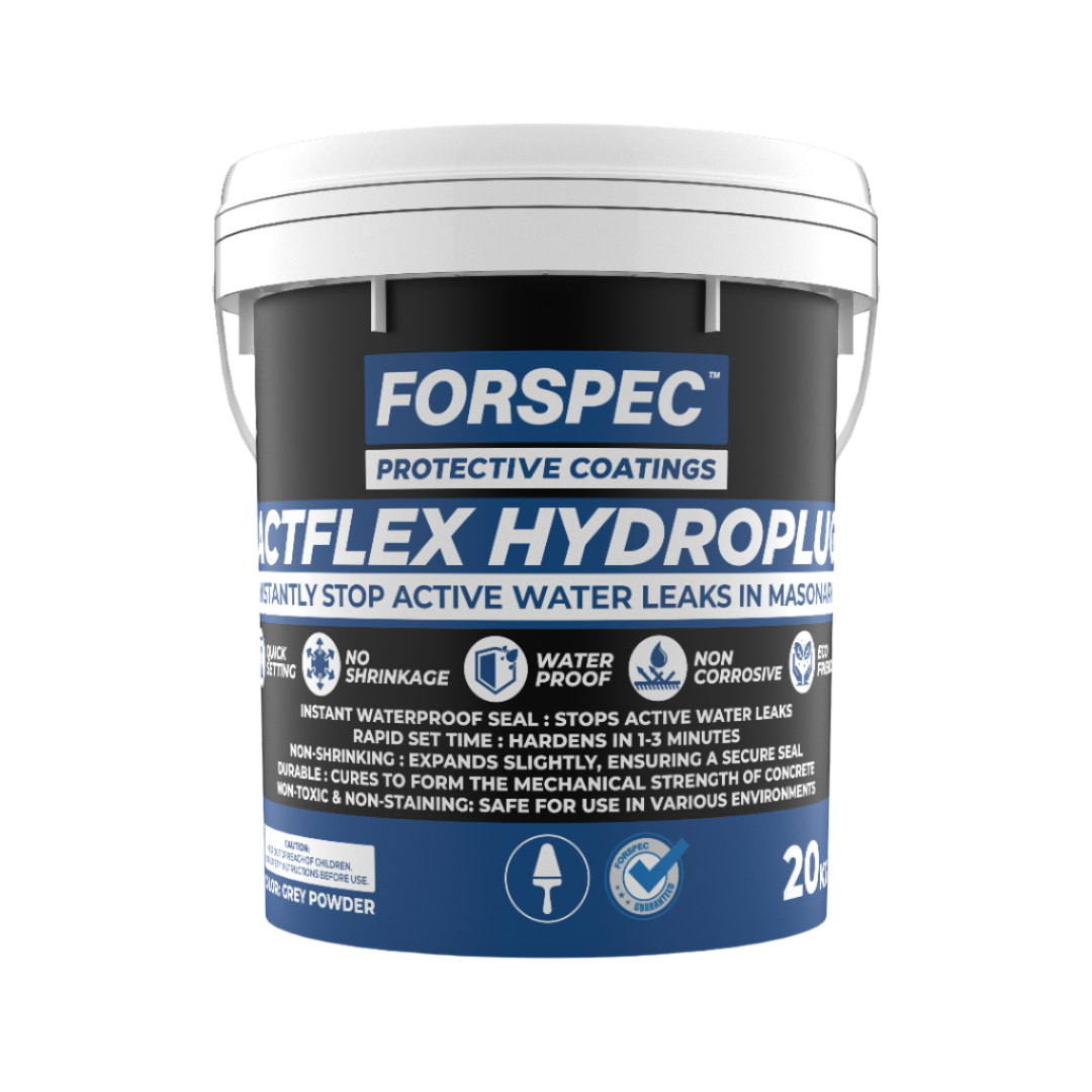 ACTFLEX HYDROPLUG is a rapid-setting, non-shrink cementitious compound