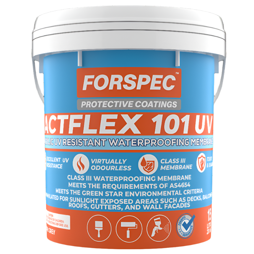 Forspec ACTFLEX 101 UV stable water based Class III waterproofing membrane