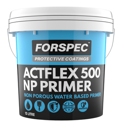 ACTFLEX 500 NP Primer 15L non-porous water-based primer for improving adhesion on smooth, dense surfaces before applying waterproofing membranes, coatings, and flooring systems.