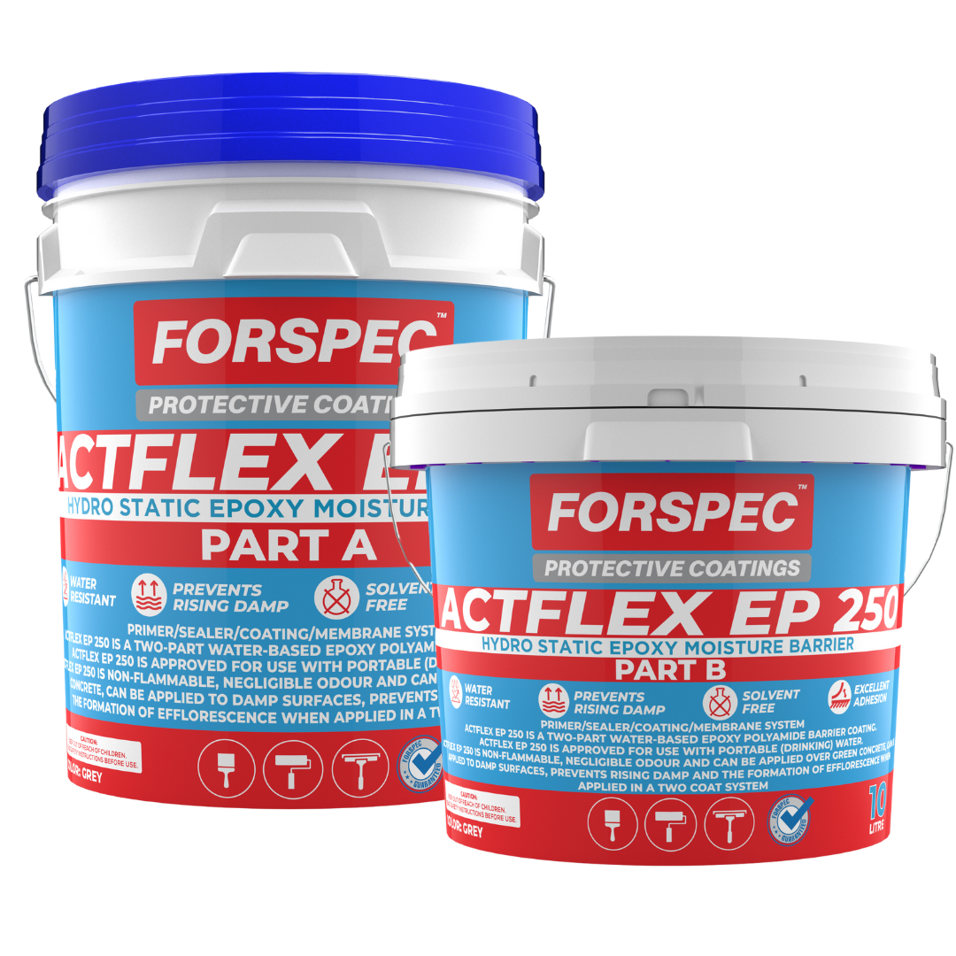 Forspec ACTFLEX EP 250 two-part hydrostatic epoxy moisture barrier primer
