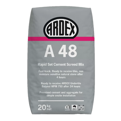 Ardex A 48 rapid set cement screed mix 20kg for fast-track floor screeding and tile underlayment applications