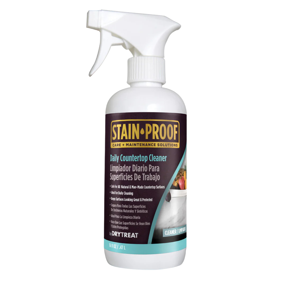 DryTreat Stain-Proof Daily Countertop Cleaner 473mL spray cleaner for natural stone, engineered stone, porcelain, quartz, and other countertop surfaces, providing streak-free everyday cleaning
