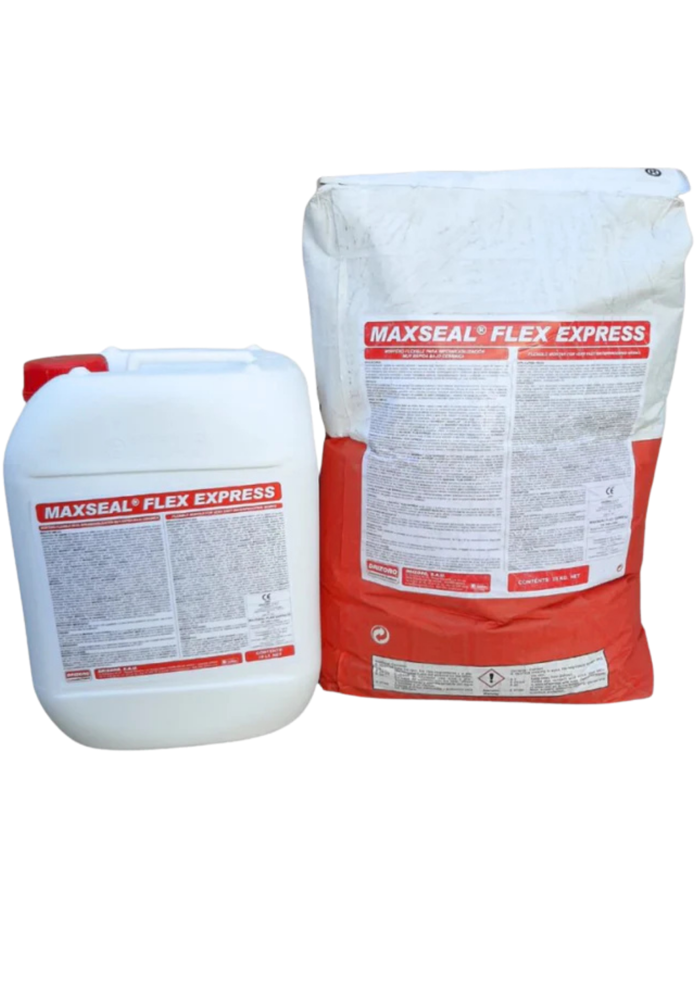 Drizoro MAXSEAL FLEX EXPRESS 35kg White two-component flexible cementitious waterproofing membrane for concrete, masonry, balconies, basements, water tanks, and wet areas.