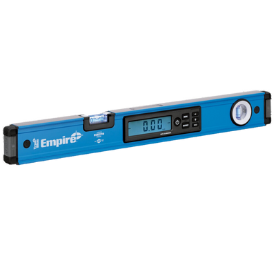 Empire True Blue Digital Level 600mm with LCD display for accurate levelling, plumbing, angle measurement, and alignment in construction and carpentry applications