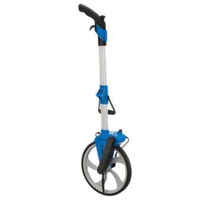 Empire 320mm professional measuring wheel with foldable telescopic handle and precision counter for accurately measuring long distances on construction, landscaping and surveying projects.