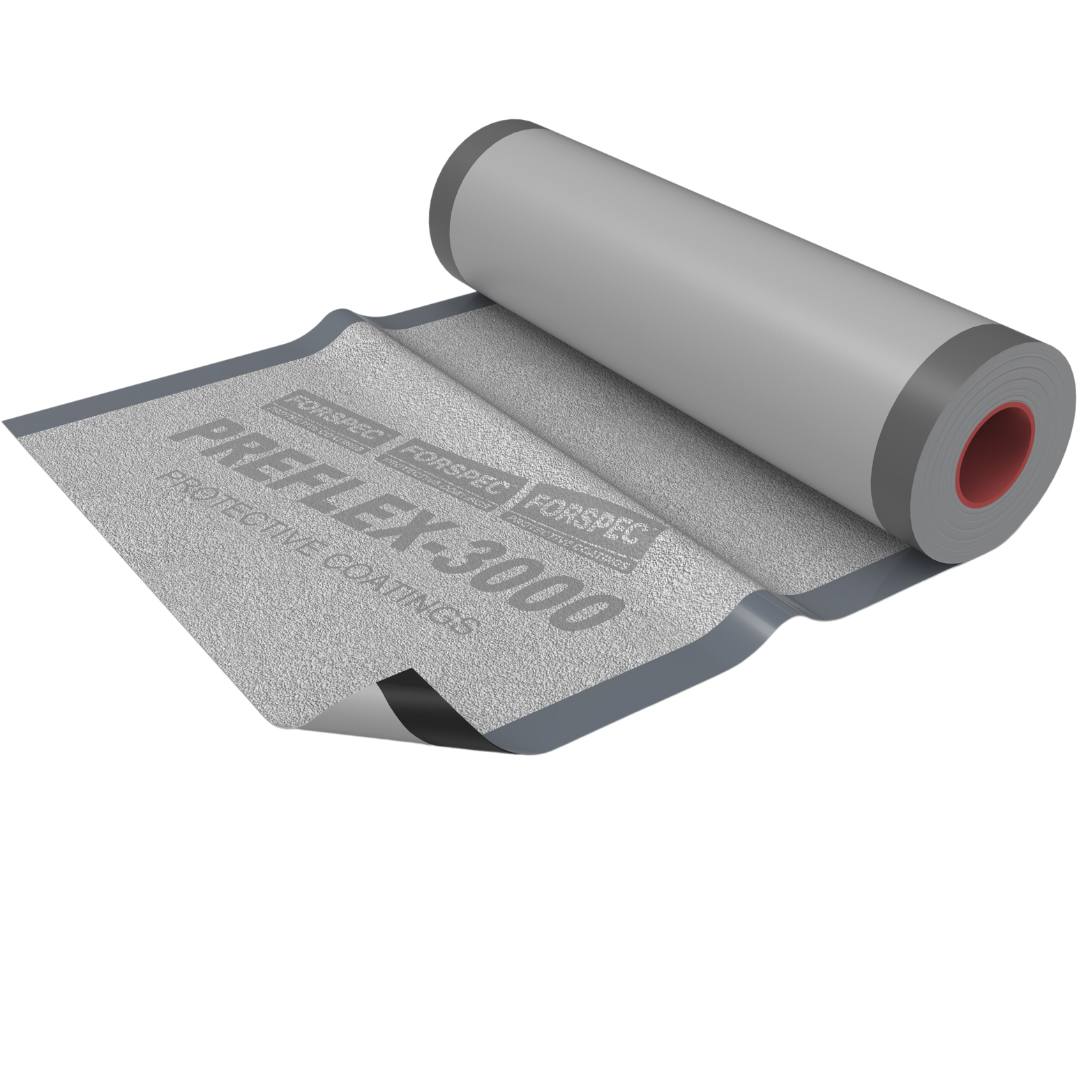 Forspec Actflex 300 Solvent Free Two Part Reactive Coating Membrane for waterproofing, concrete protection, and crack-bridging applications, providing a durable seamless barrier for internal and external surfaces
