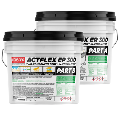 FORSPEC ACTFLEX EP 300 two-component epoxy injection resin for structural crack repair, concrete restoration, and high-strength bonding applications.
