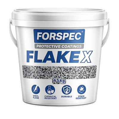 Forspec Flake X Vinyl Epoxy Flake 4.5kg decorative vinyl flakes for epoxy flooring systems, providing a durable, chemical-resistant and stain-resistant decorative finish.