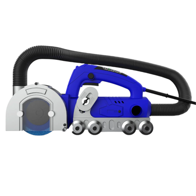 Grout Buster 3000 grout removal machine with integrated dust extraction for removing grout from tile joints during tile repair, renovation, and replacement.