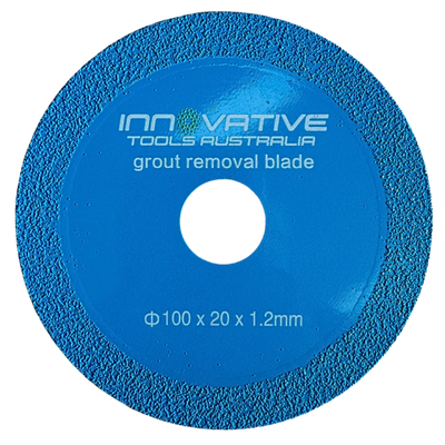 Innovative Tools Grout Removal Blade 100mm x 20mm x 1.2mm diamond-coated blade for removing grout from tile joints before regrouting, repairing, and tile replacement applications