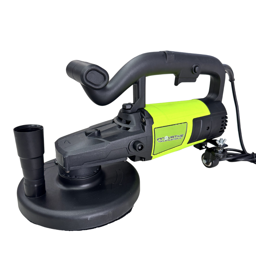 Innovative Tools 180mm concrete grinder dust shroud with vacuum extraction port for dust-free concrete grinding, surface preparation, coating removal, and polishing applications.