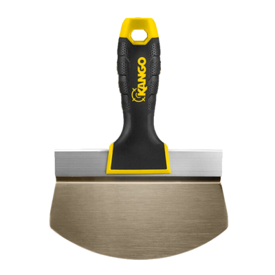 Kango Stainless Steel Bucket Scoop with ergonomic soft-grip handle for scooping, mixing, and transferring grout, mortar, adhesive, render, and other construction materials from buckets