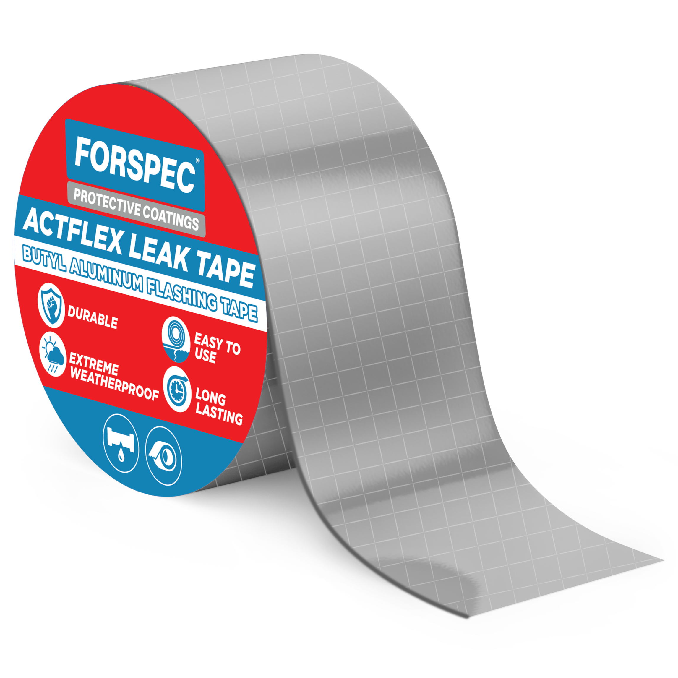 ACTFLEX Leak Tape 5m Aluminium Reinforced Butyl Tape