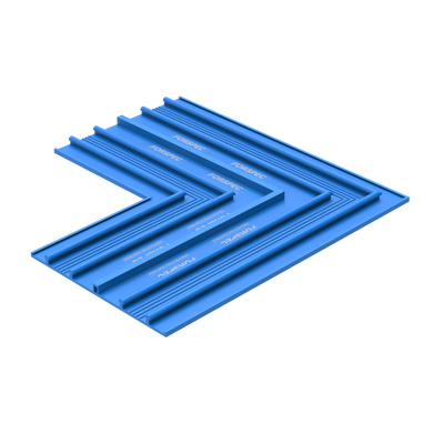 PREBAR PVC Waterstop L-Piece External 150mm factory-fabricated corner fitting for creating watertight external concrete construction joints and waterproofing applications.