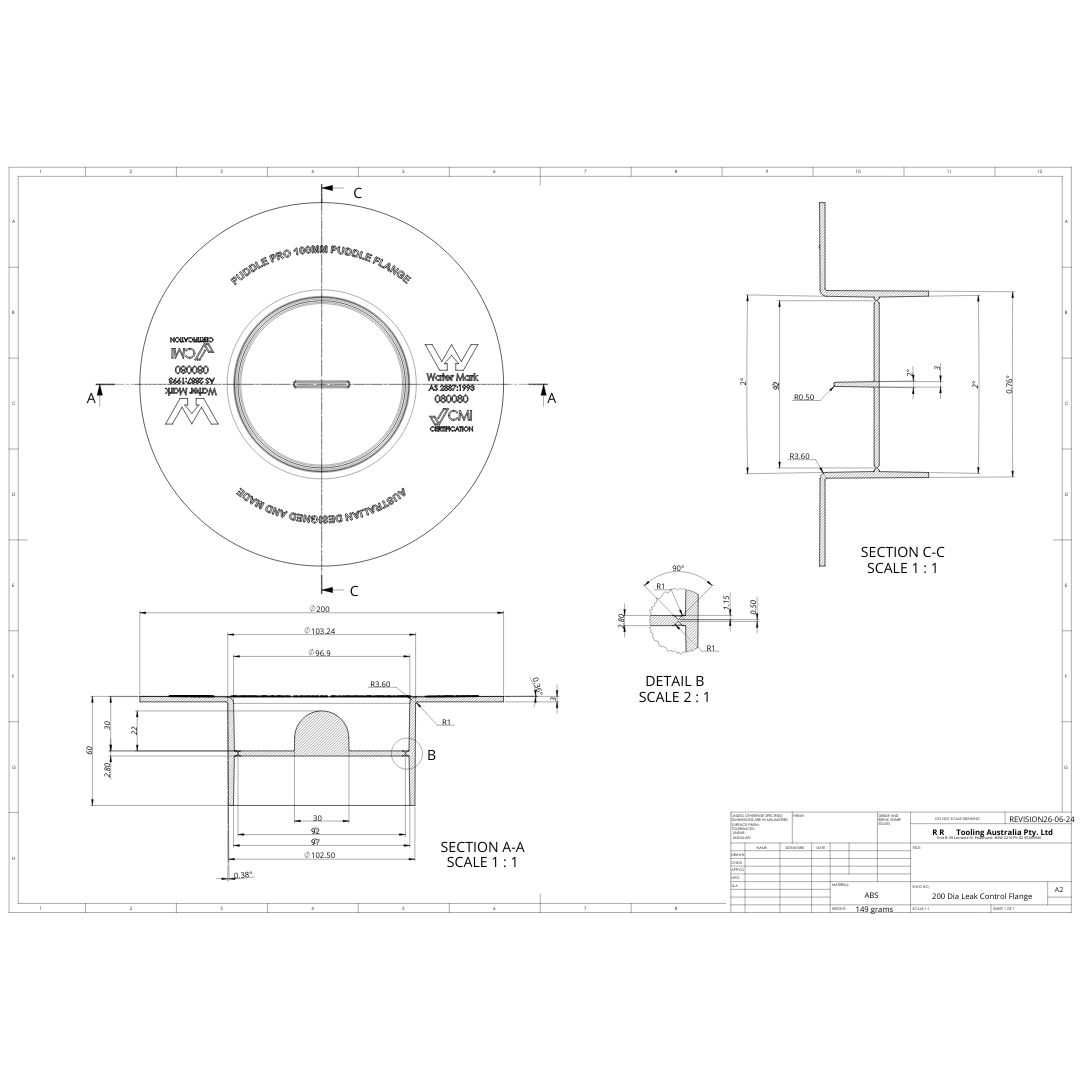 Scored flood test lid
