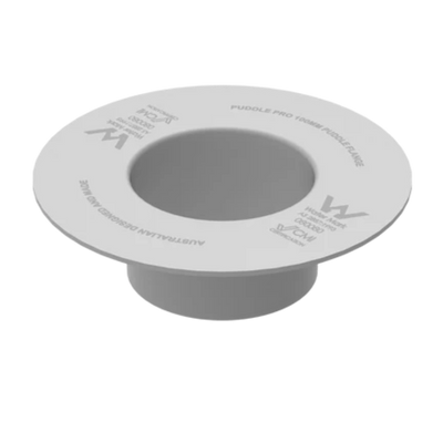 Puddle Pro 100mm Corner Flange for creating a watertight seal around 100mm corner pipe penetrations in waterproofing systems for bathrooms, balconies, and wet areas.