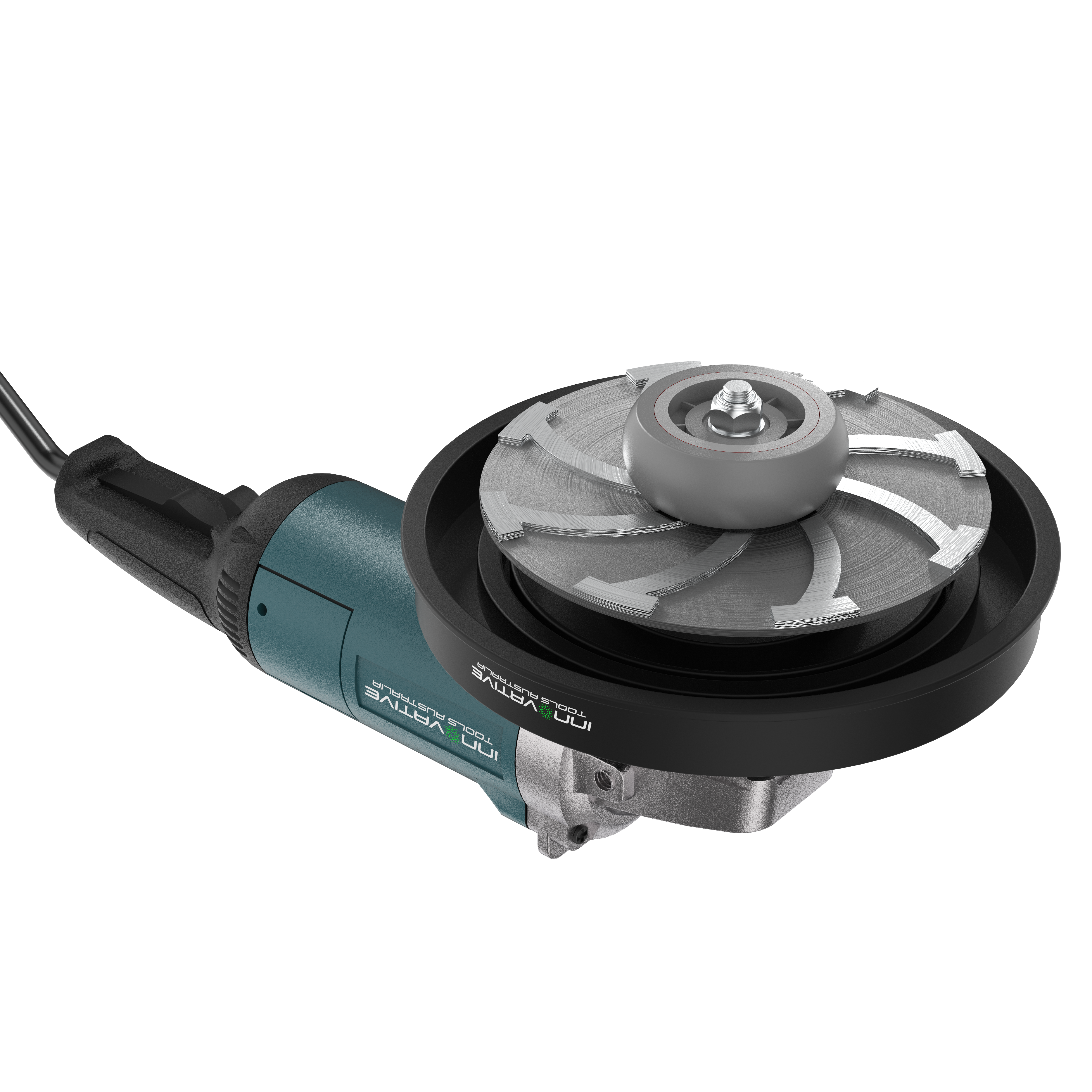 Recess Disc 3 3V3 diamond grinding disc mounted on an angle grinder for concrete surface preparation