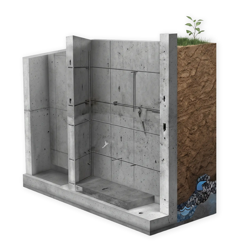 Retaining Wall System Build-Up