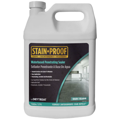 STAIN-PROOF Waterbased Penetrating Sealer 3.79L premium water-based impregnating sealer that provides invisible stain protection for natural stone, concrete, pavers, masonry, and grout while allowing surfaces to breathe.