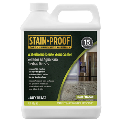 STAIN-PROOF Waterborne Dense Stone Sealer 946mL premium water-based impregnating sealer for dense natural stone, providing long-lasting stain protection while maintaining the natural appearance.