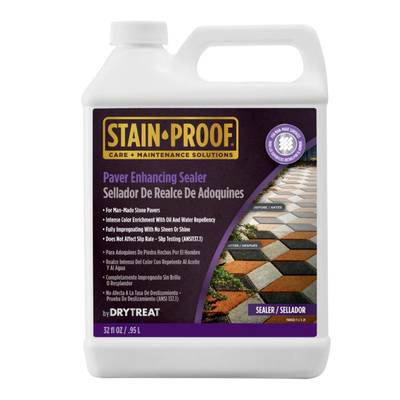 Stain-Proof Paver Enhancing Sealer for enhancing the natural colour of pavers while providing premium stain protection and water repellency without creating a glossy finish.
