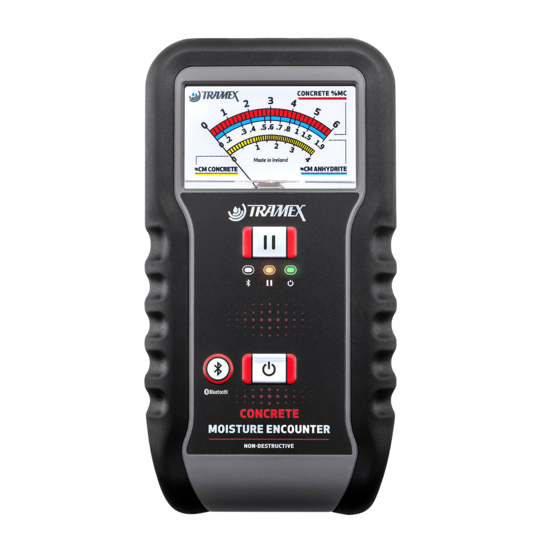Tramex CME5 Concrete Moisture Meter for non-destructive moisture testing of concrete floors and screeds, providing fast and accurate moisture readings.