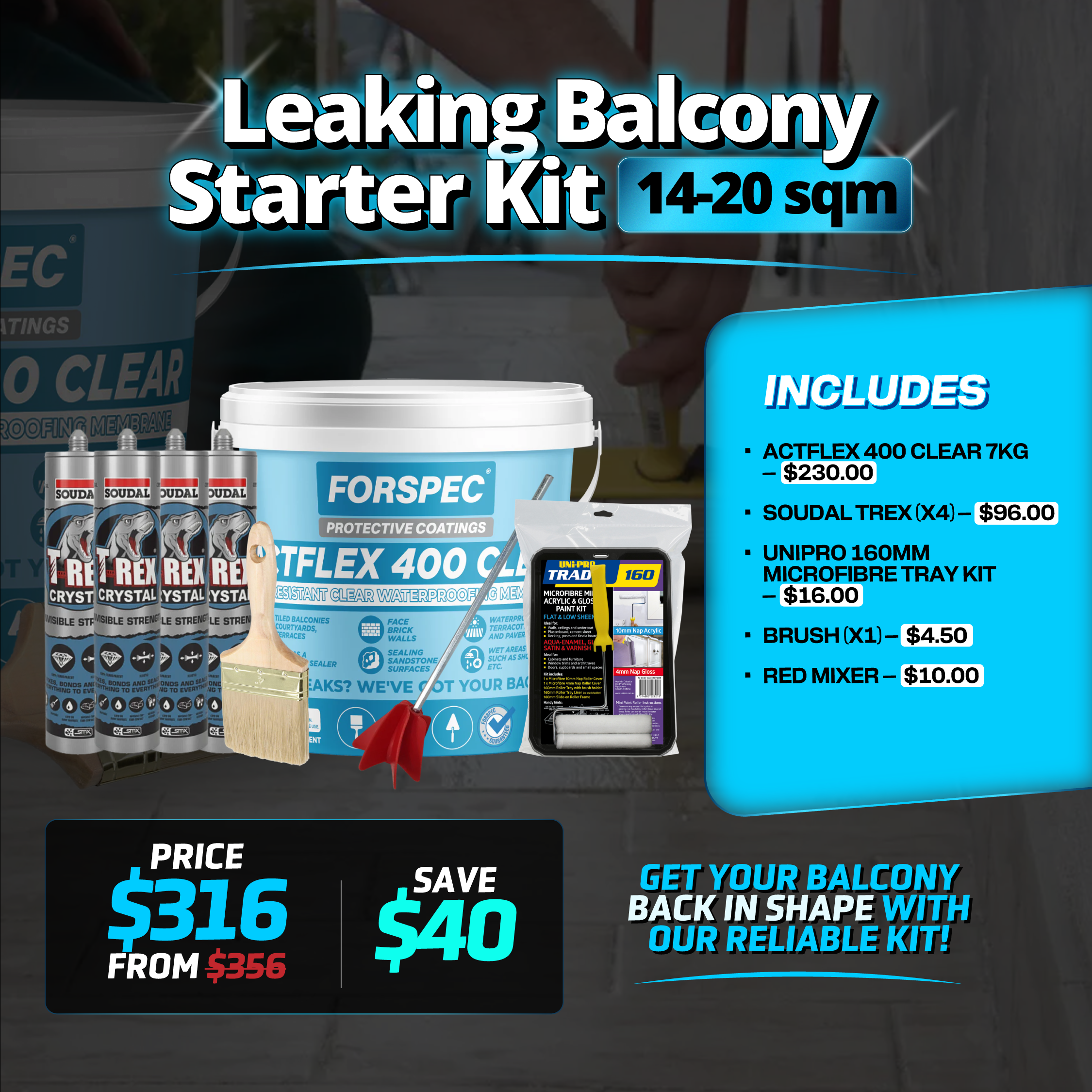 The Forspec Leaking Balcony Starter Kit