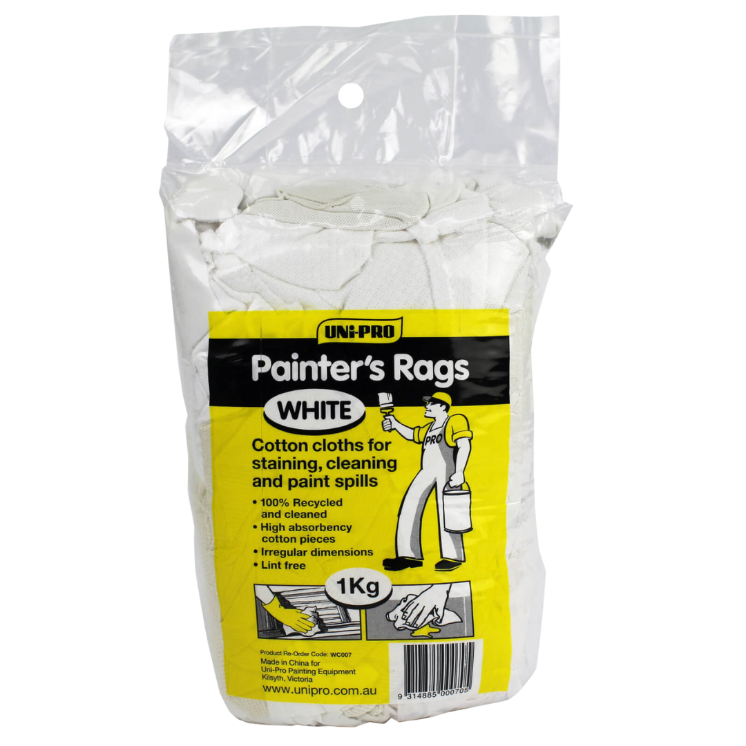 Uni-Pro Painter's Rags White 1kg cotton cleaning cloths