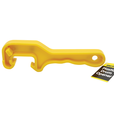 Uni-Pro plastic drum opener for safely opening and closing plastic drum lids used for paints, coatings, waterproofing products, and construction chemicals.