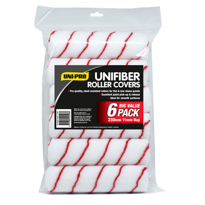 Uni-Pro Unifibre Roller Covers 6 Pack 230mm 11mm Nap
