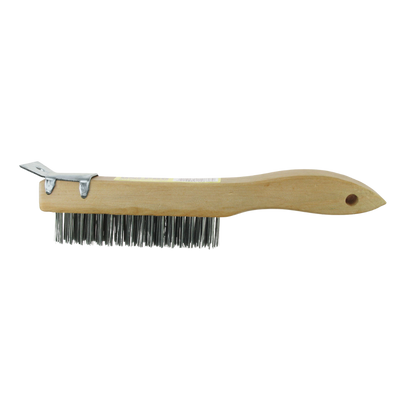 Uni-Pro wire brush with metal scraper for removing rust, paint, and surface debris