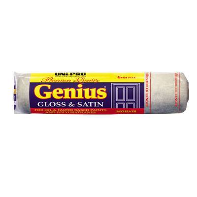 UNI PRO 230mm Mohair Roller Cover with 6mm pile for smooth gloss and satin finishes, ideal for oil-based paints, water-based paints and polyurethane coatings.