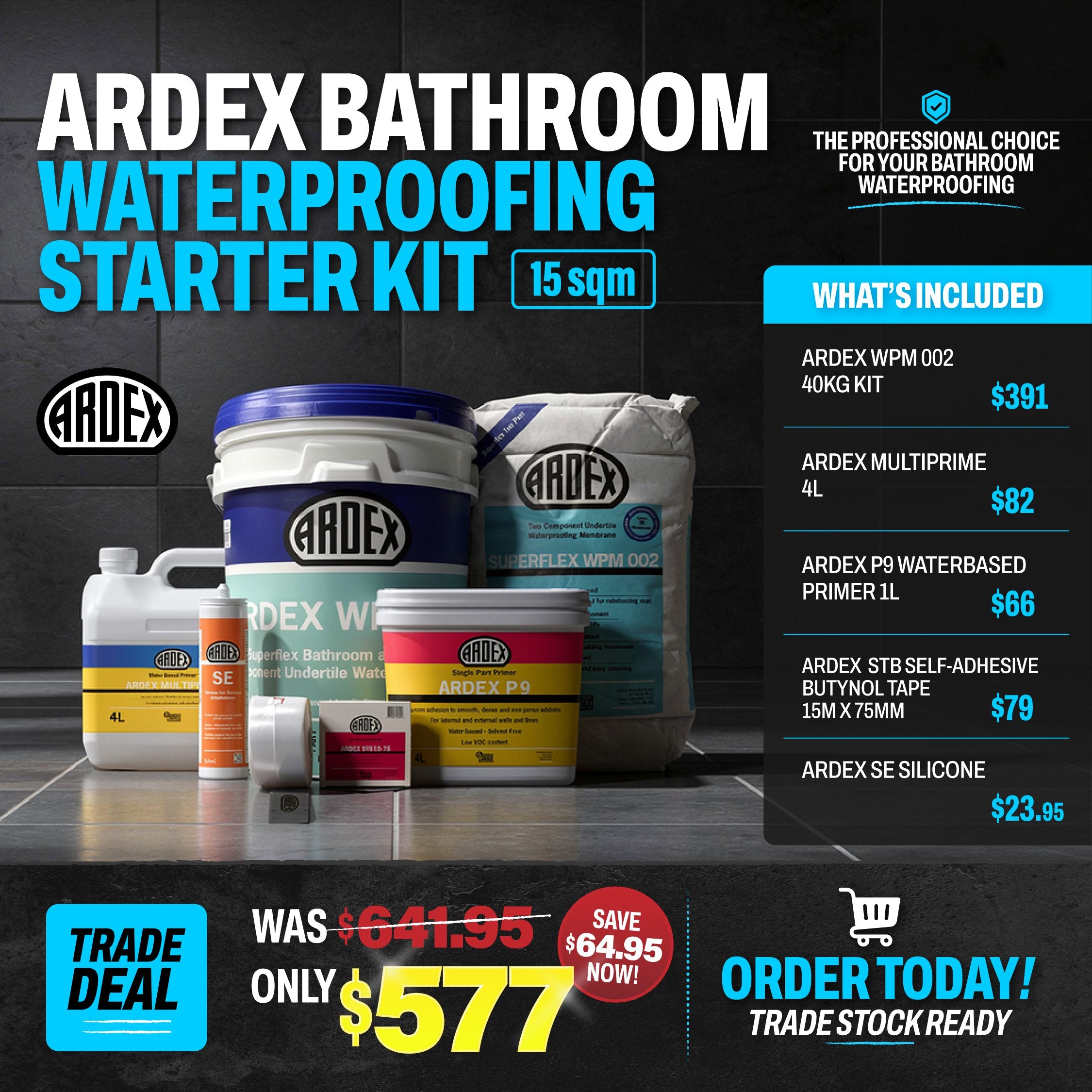 Ardex Bathroom Waterproofing Starter Kit - EOFY Trade Deal