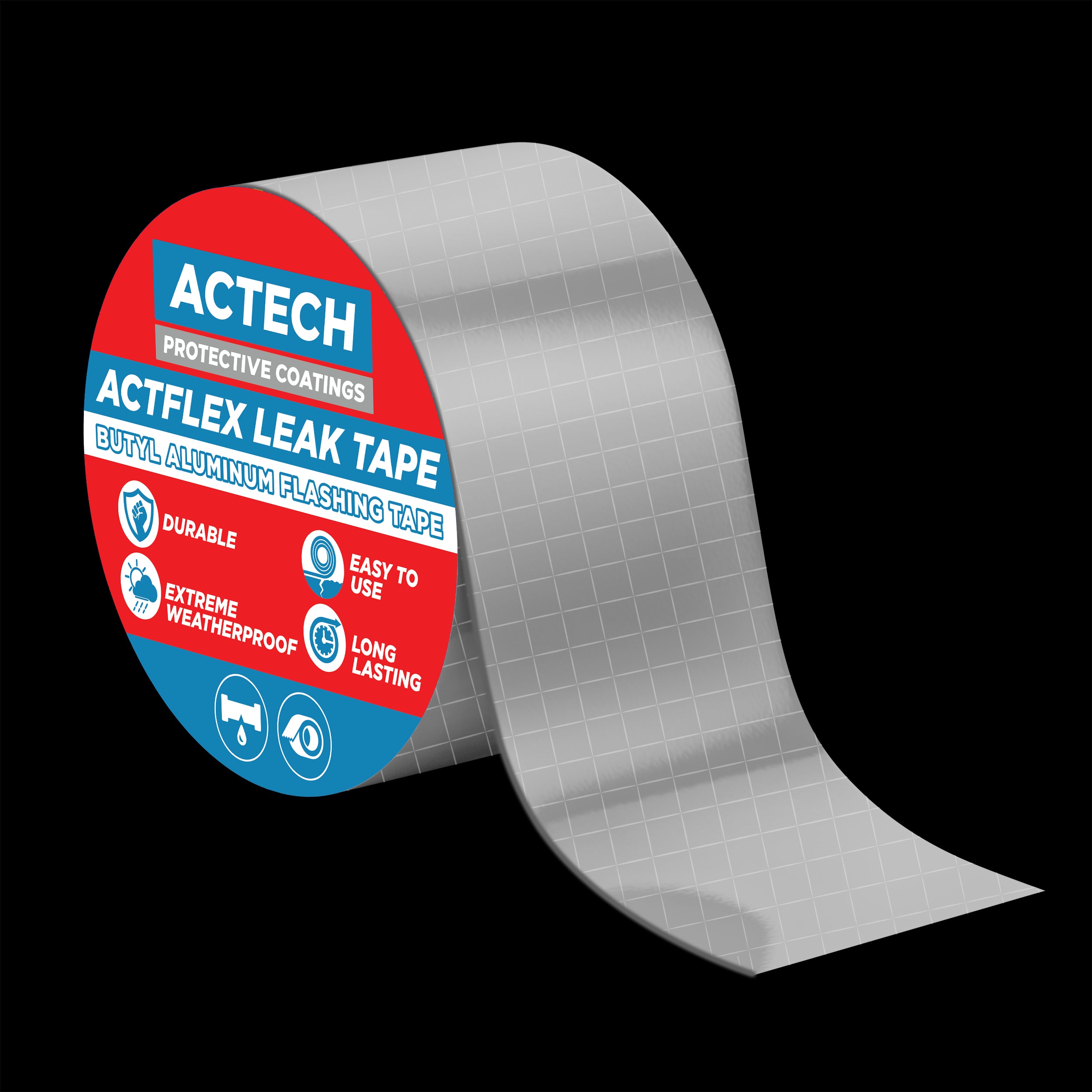 ACTFLEX Leak Tape 5m Aluminium Reinforced Butyl Tape