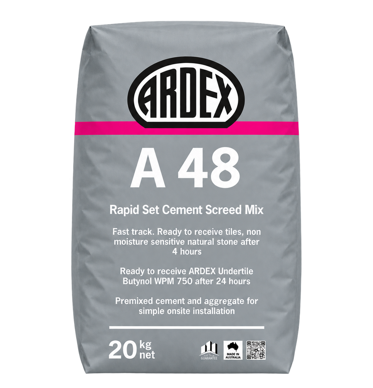 Ardex A 48 rapid set cement screed mix 20kg for fast-track floor screeding and tile underlayment applications