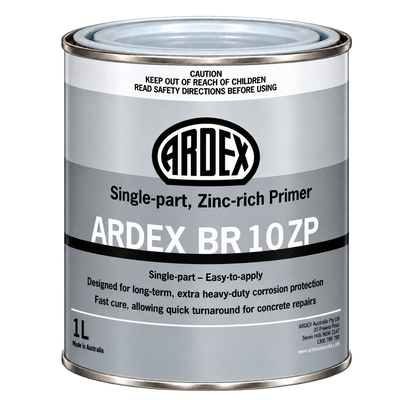 Ardex BR 10 ZP zinc-rich primer 1L for corrosion protection of steel reinforcement before concrete repairs